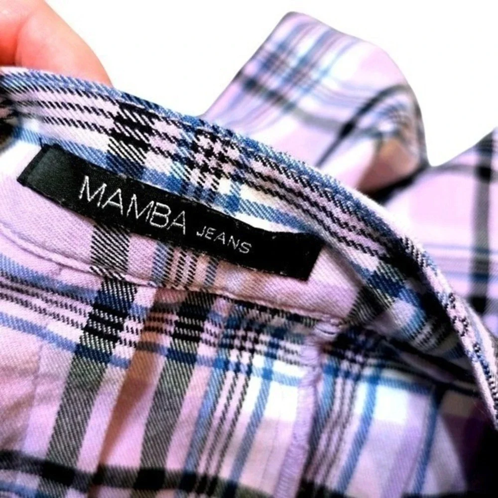 Lavender‎ Plaid Pleated Mini Skirt Mamba Jeans  Purple Checkered Size M Y2K